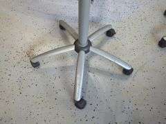 Jewell Adjustable Height Rolling Salon Table with Frosted Glass Top