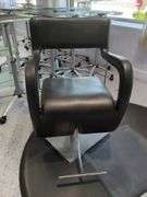 Black Salon Styling Chair with Floor Mat