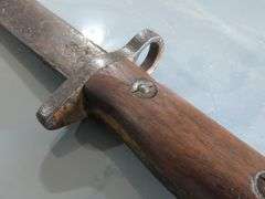 British Enfield Military 12" Bayonet with Wood Handle