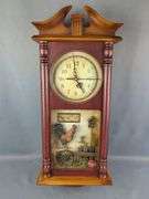 Decorative Farmhouse Style Wall Clock with Rooster Scene