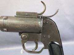Pistol Pyrotechnic M8 Flare Gun SN# 296611, Marked U.S. Property, In Leather Holster