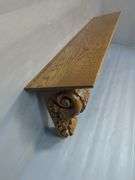 Decorative Wooden Wall Shelf With Carved Corbels
