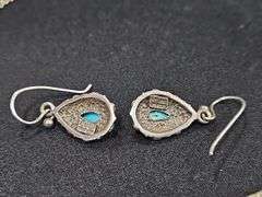 Sterling Silver and Turquoise Necklace and Earring Set