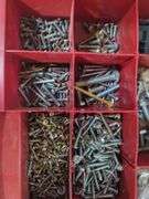 Two Organizer Boxes Filled with Screws, Nails and Hardware