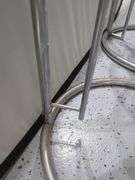 Circular Chrome and Glass Adjustable Height Tables, Qty 2