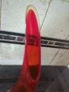Blown Glass Pitcher, 13" and Iridescent Glass Vase