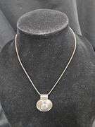 Sterling Silver Necklaces, Qty 2, And Sterling Silver Medallion Pendant