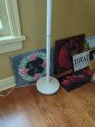 Mid-Century Style White Torchiere Floor Lamp