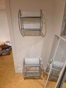 Assorted Mirrors And Metal Display Shelves