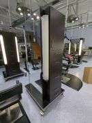 Double Sided Salon Styling Station With Rollout Storage And Power Supply On Casters