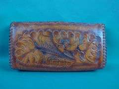 Tooled Leather Clutch Purse