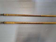Tribal Style Spears With Woven Casing Over Shaft, 7' Long