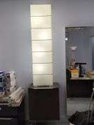 Modern Paper Tall Floor Lamp And Floating Cabinet
