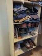 Men's Clothing Including Hats, Ties, Pants, Shirts, Magic Wire Whisk, Backpack And More, Contents Of Left Side Of Closet