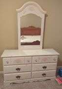 Painted Wood Dresser with Mirror