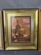 Japanese Art Collection: Framed Prints, Japanese Notes, and Decorative Plate