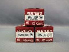 Herter's 9mm Luger Ammo, Approx 300 Rds, Local Pickup Only