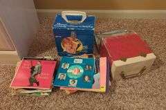 Collection of 45 RPM Records with Cases Including Elvis Presley, Shaun Cassidy, and More
