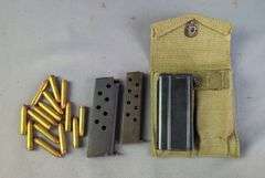 Metal Mags, Qty 3, One Is For .30 Caliber And Has USMC Dual Mag Pouch, Two Are Unmarked, And .30 Cal Ammo, Approx 15 Rds, Local Pickup Only