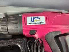 Ultra Steel Cordless Power Drill, Includes Battery, Charger, And Case And Various Hand Tools