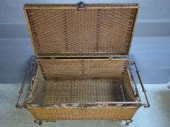 Wicker Trunk Chest with Ornate Metal Accents
