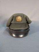 Post WWII US Army Senior Officer's Visor Cap, US Army M-1952 Vietnam Era Dress Cap, And US Army Service Cap