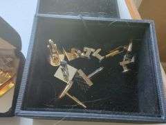 Mens Cufflinks, Tie Clips, Pins and Rings in Storage Box