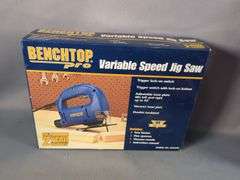 Benchtop Pro Variable Speed Jig Saw , Swingline Corded Nailer, Michigan Industrial Tools 6 1/2" Woodworkers Vise, And More