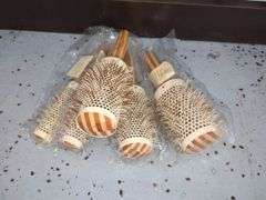 Olivia Garden Ceramic Ionic Bamboo Hair Brushes, Qty 5