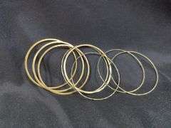 Ladies Gold Toned Bracelets Bangles, Cuffs, and Chain Link, Total Qty 14