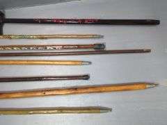 German Walking Stick And Cane Collection With Badges, Qty 5, And Decorative Walking Sticks And Canes, Qty 3
