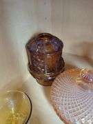 Carnival Glass Decorative Bowls, Compotes, and Lidded Dish