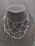 Ladies Beaded Drape Choker And Brooch Assortment