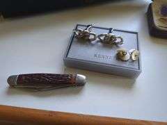 Mens Cufflinks, Tie Clips, Pins and Rings in Storage Box