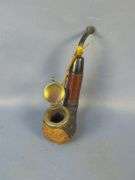 Carved Wood Tobacco Pipe with Lid