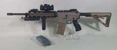 Roggio Arsenal RA-15 5.56 Nato Rifle SN# RA09060801, 2 Total Mags, Adjustable Stock, Flip Up Sights, Leapers Red/ Green Dot Sight, Laser, Flashlight