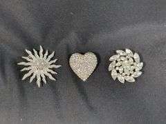 Rhinestone Brooch Collection Qty 7