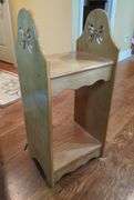 Wood Bedside Table with Shelf And Cutout, 32" x 15" x 12"
