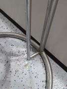 Circular Chrome and Glass Adjustable Height Tables, Qty 2