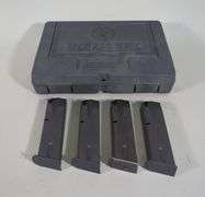 Metal Mags, Believed To Be For 9mm, Qty 4, And Ruger Pistol Hard Case