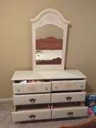 Painted Wood Dresser with Mirror