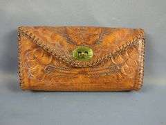 Tooled Leather Clutch Purse