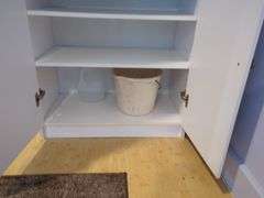 White Pantry Cabinet with Contents Included