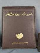 Abraham Lincoln US Historical Society Binder with Letter & Bookends