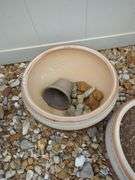 Assorted Ceramic Garden Pots Including Tomato Cage