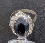 Ladies Sterling Silver Ring With Center Stone, Size 6.75