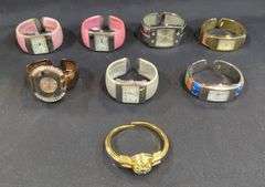 Ladies Cuff Wrist Watches, Including Geneva, Lily, and Ronica, Qty 8