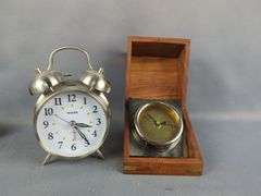 Variety of Alarm Clocks Including 'Dynamite' Clock and Wood Cased Clock