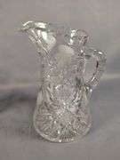 Crystal Cut Glass Pitcher, Creamer, Sugar Bowl, And Glasses