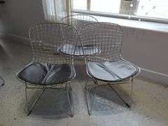 Chrome Frame Chairs with Cushions, Qty 3